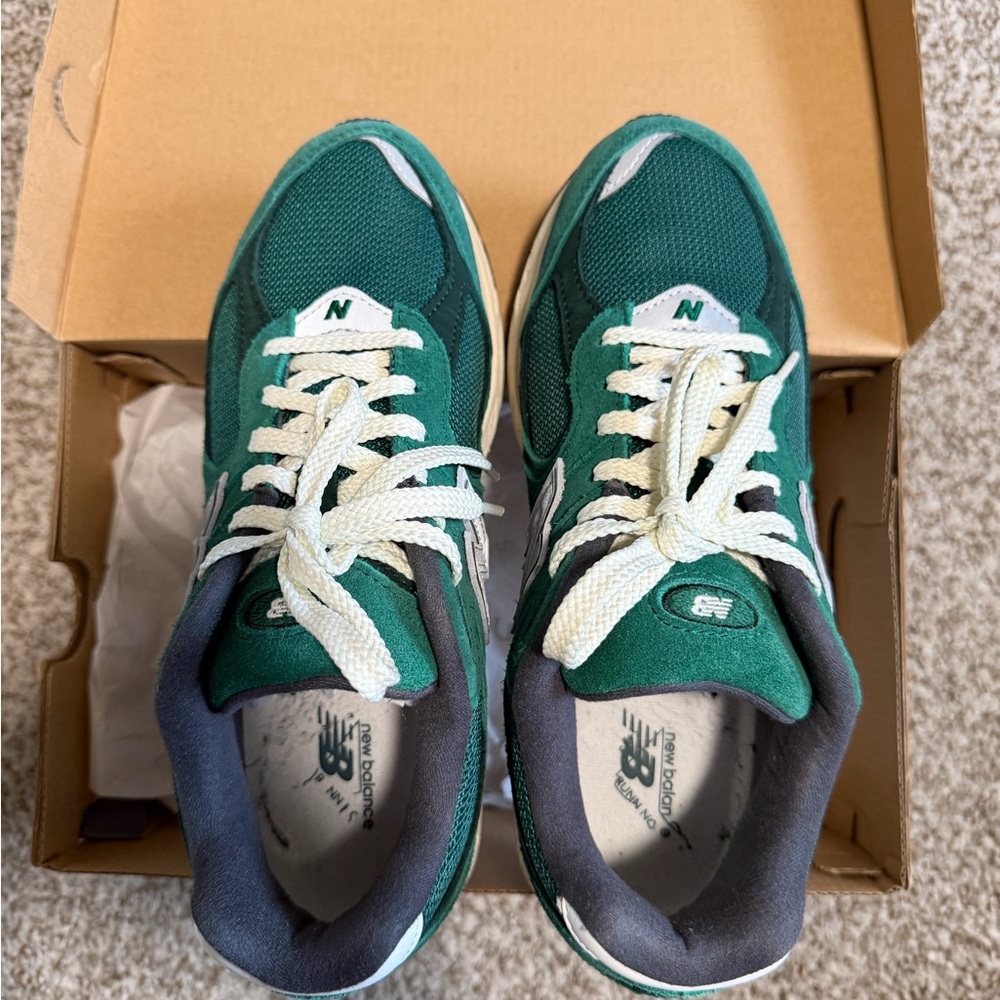 New Balance Kids Teal and Cream Lace-Up Sneakers